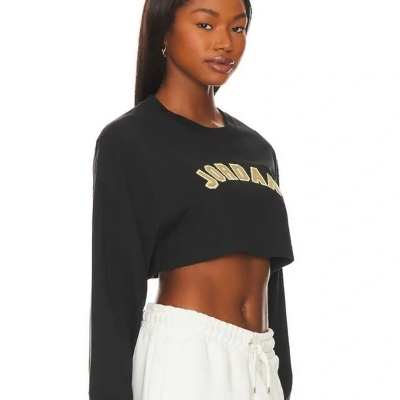 JORDAN long sleeve cropped shirt size small! - Picture 2 of 4